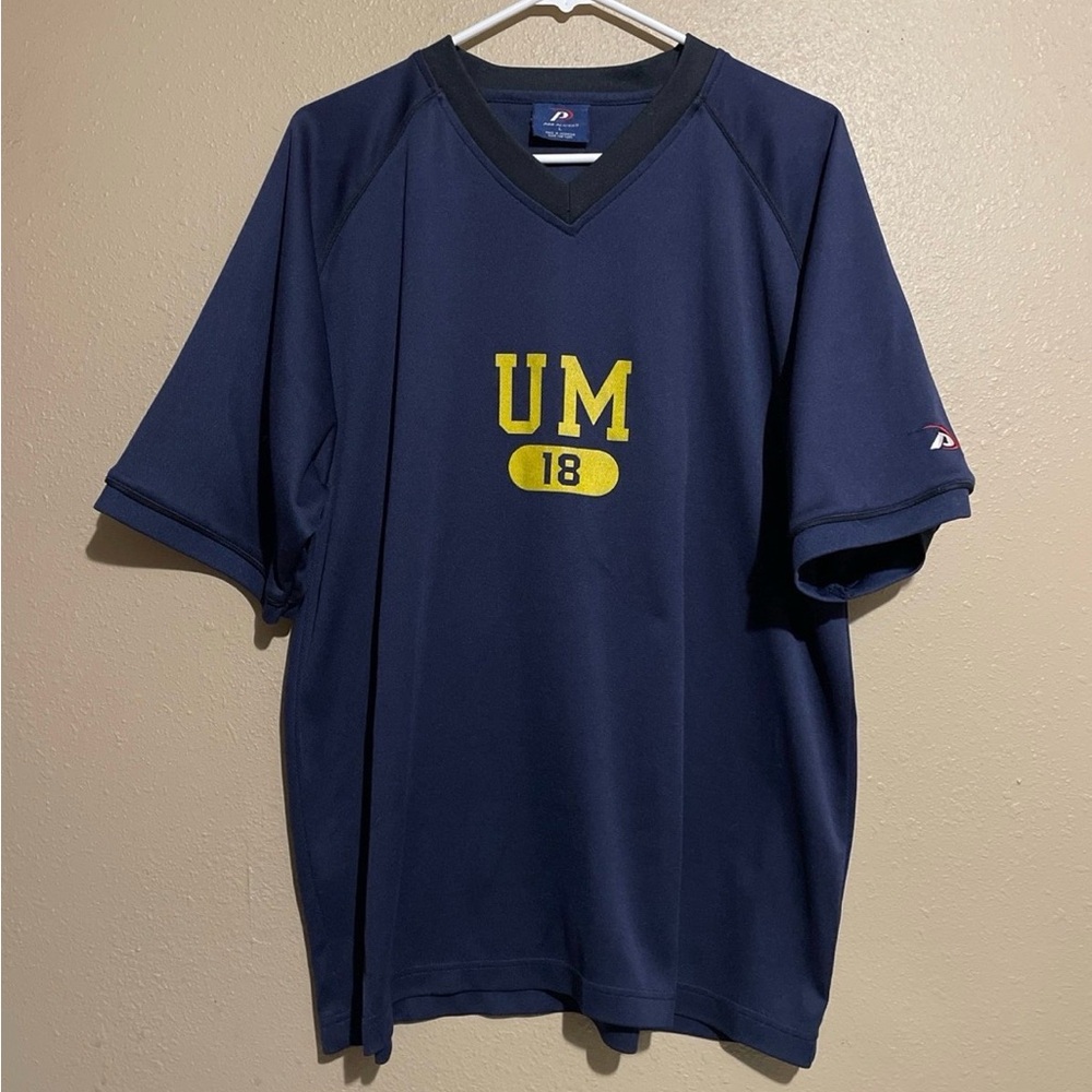 Vintage Pro Player Michigan Wolverines #18 Warm Up Jersey T-Shirt Men’s L
